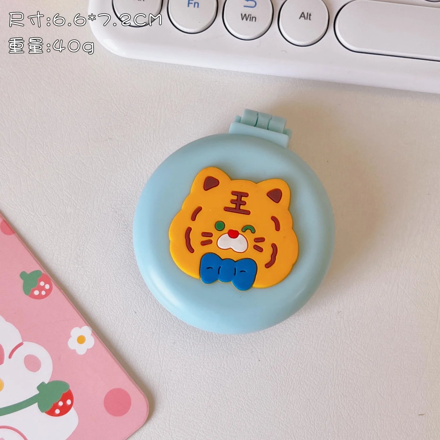 Mini Cute Foldable Head Massager Cartoon Air Bag Hair Comb Air Cushion Comb with Makeup Mirror Portable Hair Styling Comb Tools