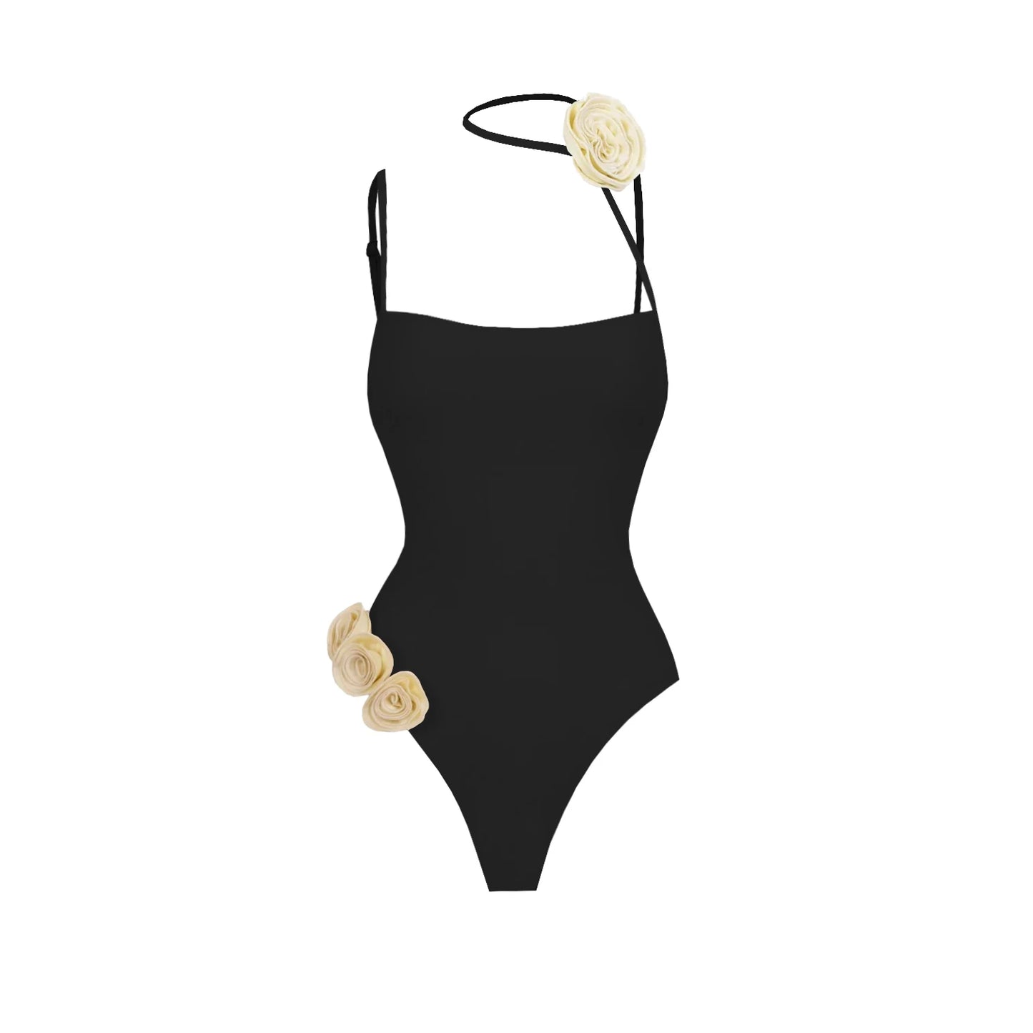Red Flower Swimsuit With Cover Up Luxury Woman Swimwear Off Shoulder Swim Suits Female Sliming Bodysuit Chic Beachwear