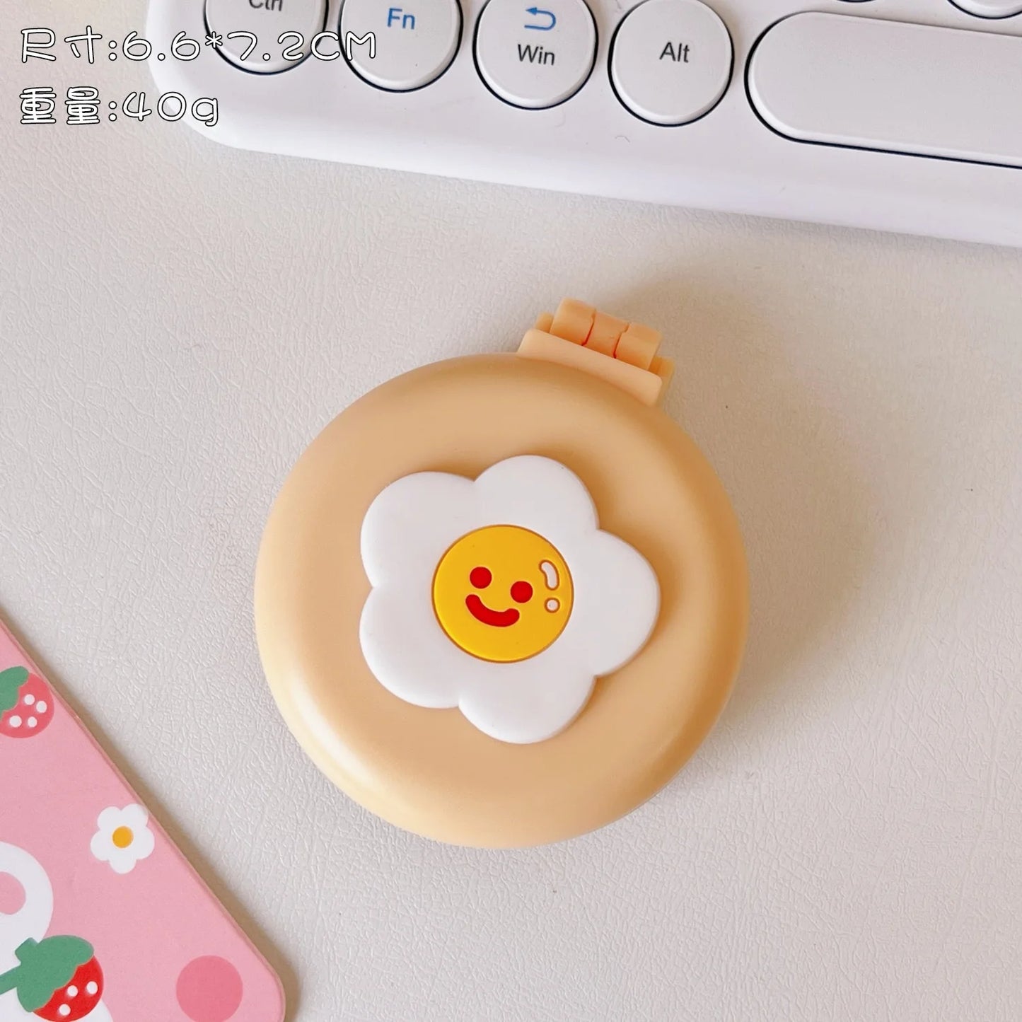 Mini Cute Foldable Head Massager Cartoon Air Bag Hair Comb Air Cushion Comb with Makeup Mirror Portable Hair Styling Comb Tools