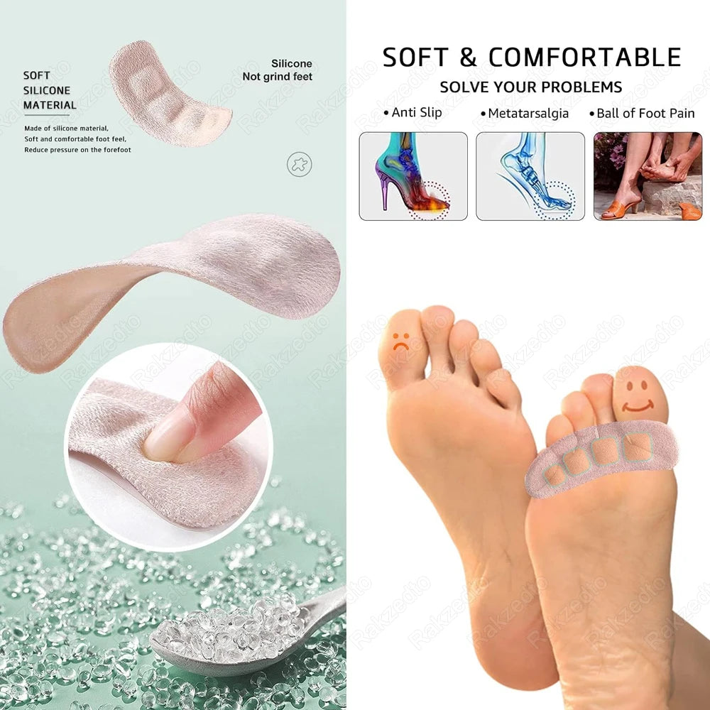 6pcs Anti-slip Shoe Pads Transparent Silicon Gel Insoles for Shoes Woman High Heels Sandals Non-Slip Pain Relief Heel Foot Pads