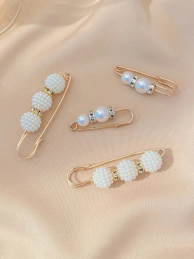 4PCS Waist Adjustment Uniform Clothing Extended Buckle And Waist Adjustment Buckle Pearl Broocated Fashion Decorative Accessorie clothes - unique