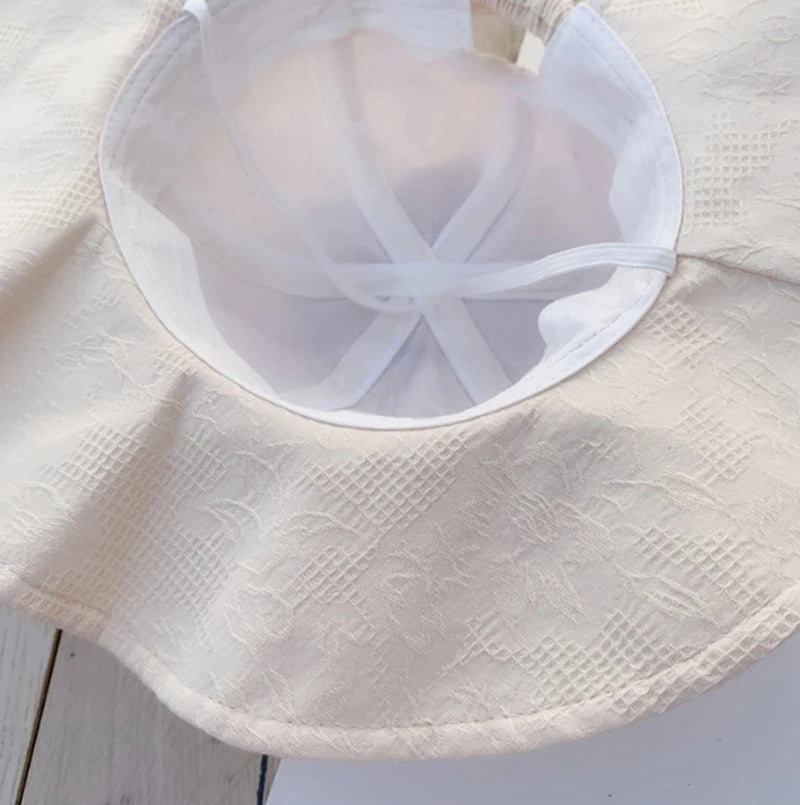 Princess Baby Bucket Hat for Girls Big Bow Summer Baby Girl Cap Wide Brim Travel Baby Sun Hat for Kids Accessories 1-3Y