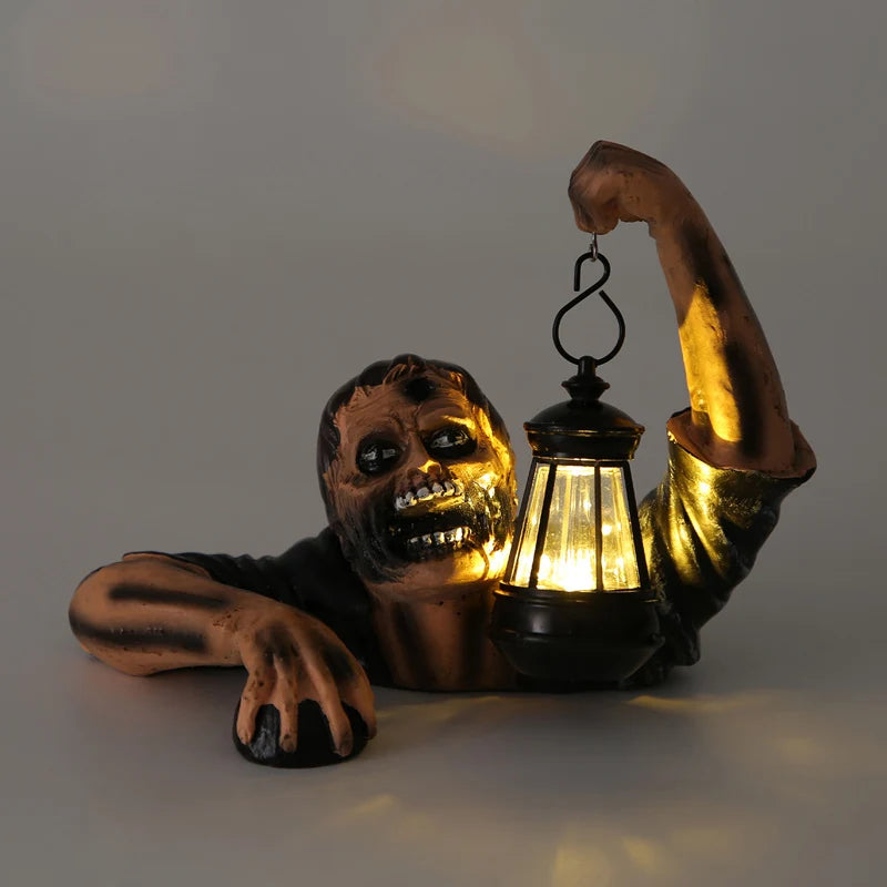Halloween Zombie Spooky Lantern Decor Scary Garden Statue Outdoor Holiday Party Craft Decor Supplies Haunted House Horror Props