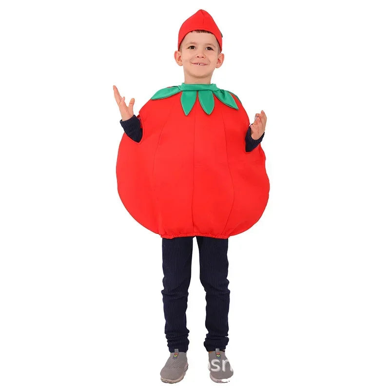 Halloween Kids Girls Boys Children Fruit Vegetable Costume Watermelon Strawberry Banana Tomato Outfit Cute Cosplay Party