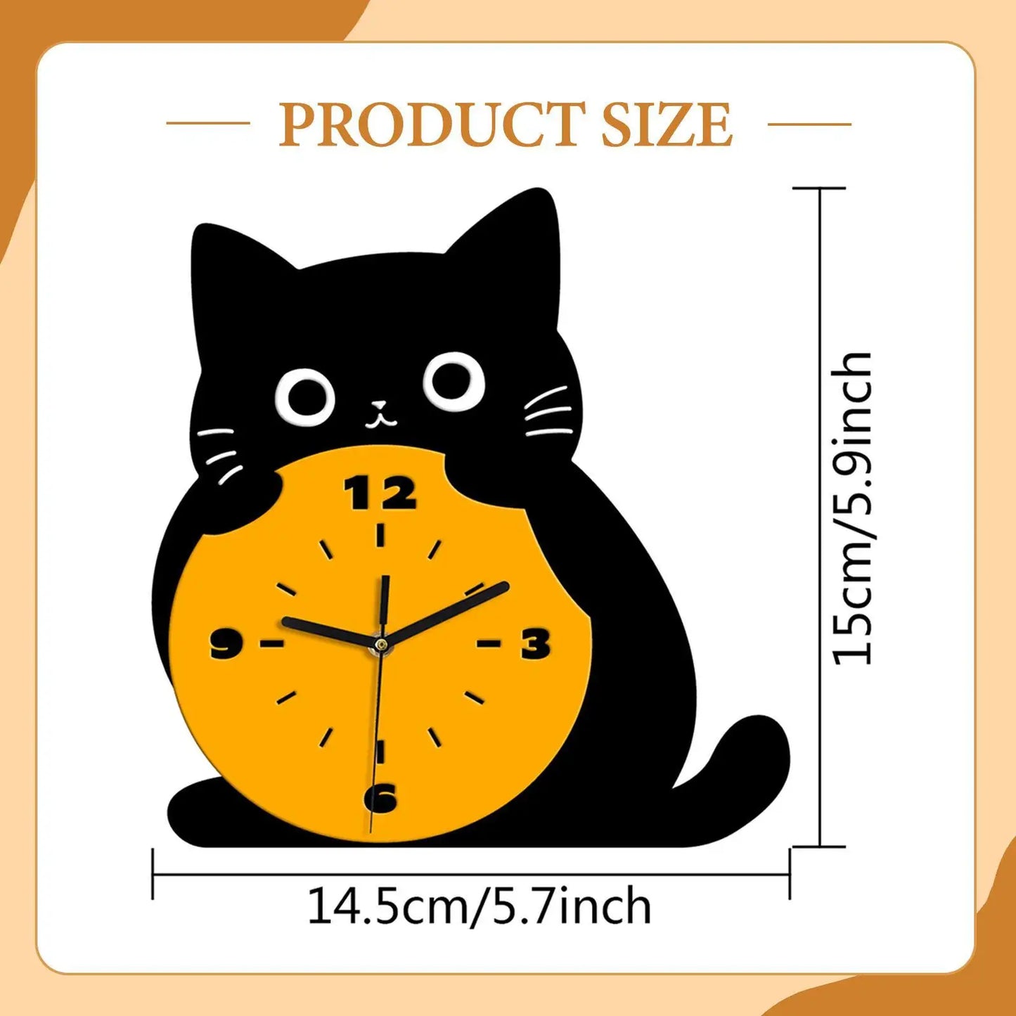 Cat Table Clock Stylish Decoration Silent Unique Gift Elegant Ornament Desk Clock for Office Bedroom Table Desk Study Room