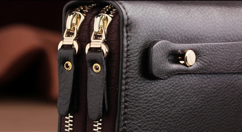 Men'S Clutch Bag PU Leather Zipper Wallet Passcard Fashion Luxury Handbag Square Holder Phone Pouch Hand Porter Bag Clutch Male