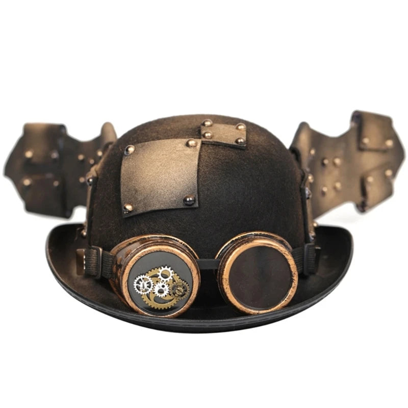 Steampunk Men Hat With Goggles Gay Top Hat Jazz Hat Gothic Steampunk Top Hat For Men Non-slip Hat Carnival Nightclub