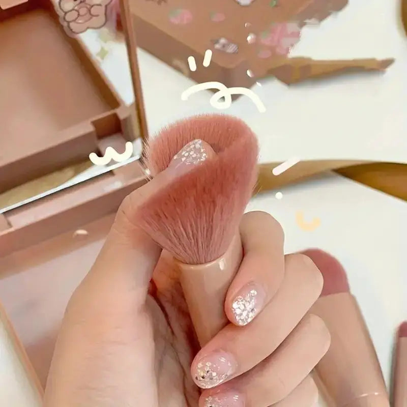 5pcs Travel Size Makeup Brushes tool Set Mini Makeup Brushes, Small Complete Function Cosmetic Brushes Kit With Case And Mirror Perfe