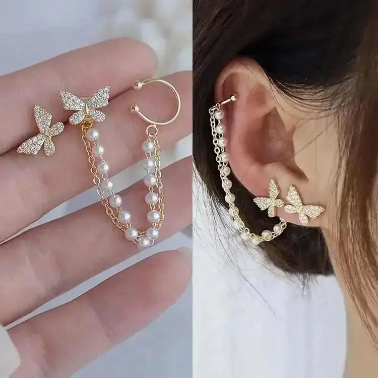 925 Silver Needle Korean Fashion Pearl Tassel Earrings For Women Jewelry Trending New Luxury Women's Zircon Pearl Earrings