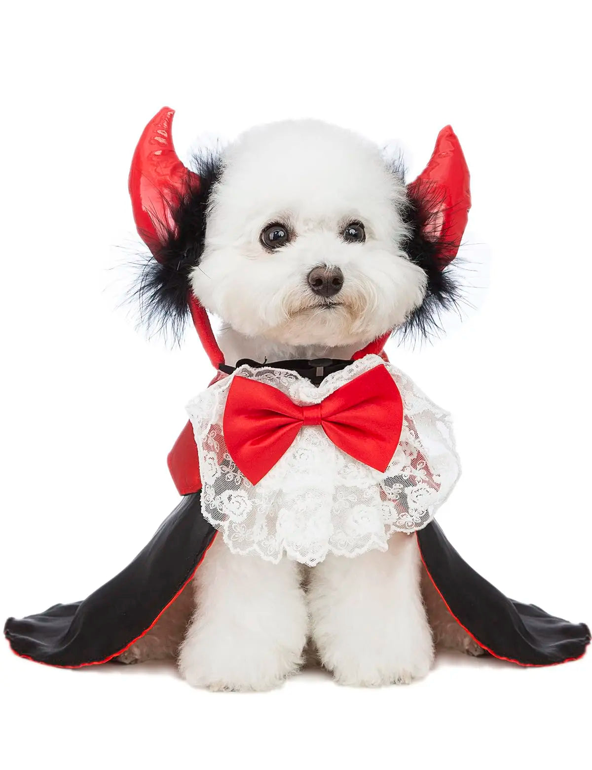 New Dog Halloween Costume Pet Demon Shirts with Vampire Headband Puppy Halloween Costumes for Small Dogs Cloak 2024