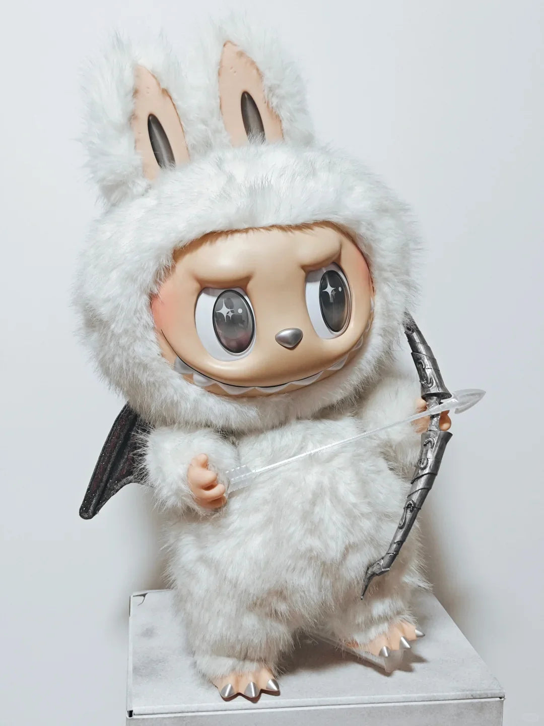 1:1 Replica 58cm 38cm New Angel And Leader Labubu Vinyl Desktop Decoration Collection Handmade Doll Valentine'S Day Gift Doll