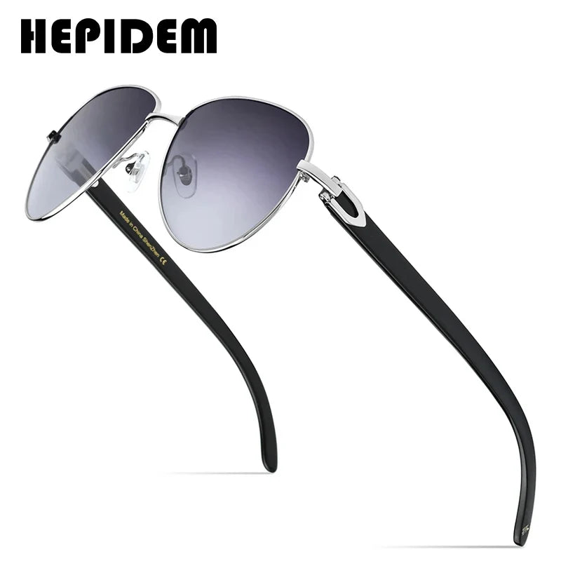 HEPIDEM High Quality Men Buffs Sunglasses Square Luxury Brand Design Diamond Sumptuous Sun Glasses Women Buffalo Horn Glasses