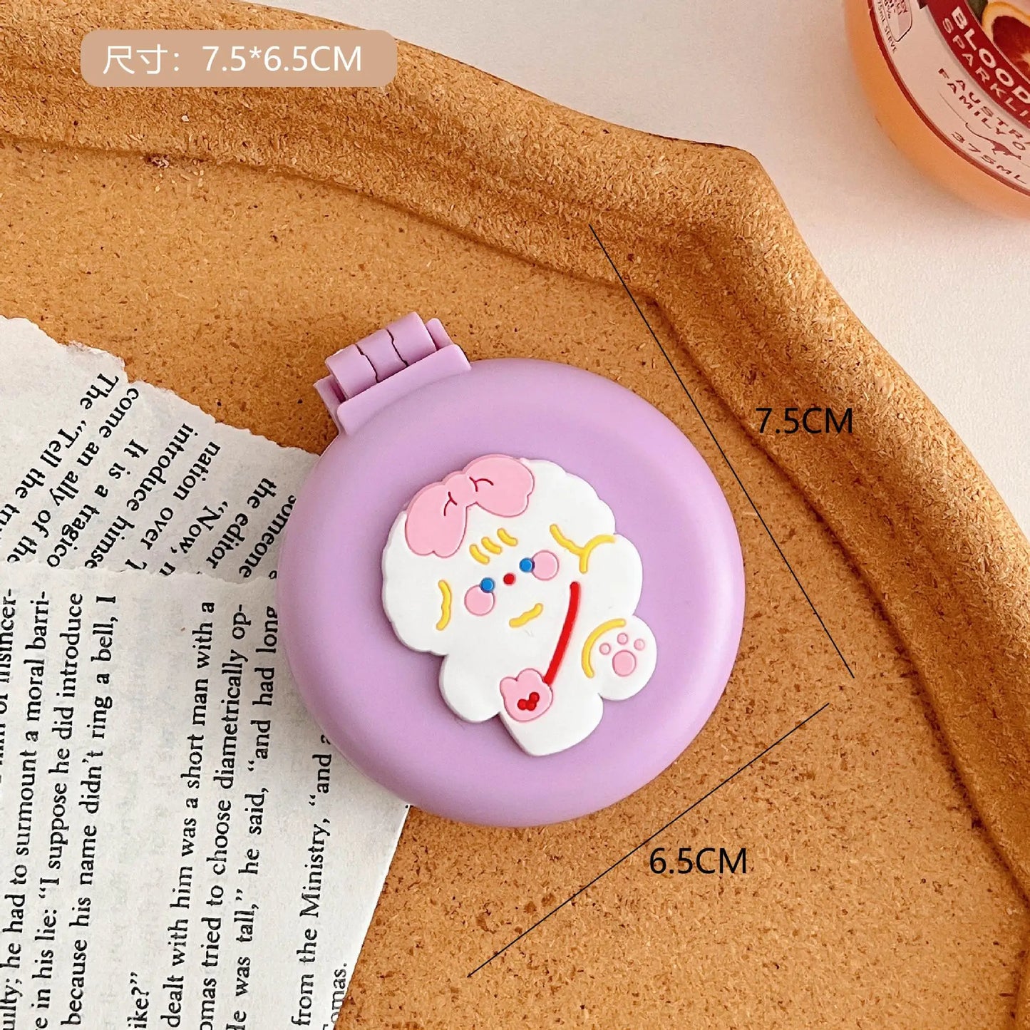 Mini Cute Foldable Head Massager Cartoon Air Bag Hair Comb Air Cushion Comb with Makeup Mirror Portable Hair Styling Comb Tools