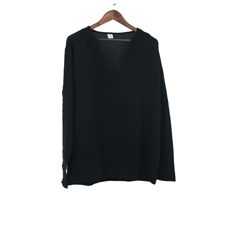 Men's Shirt Top V Neck Breathable Beach Shirt Long Sleeves Closure Regular Fit Solid Color Male Casual Shirt For Daily Vacation mon