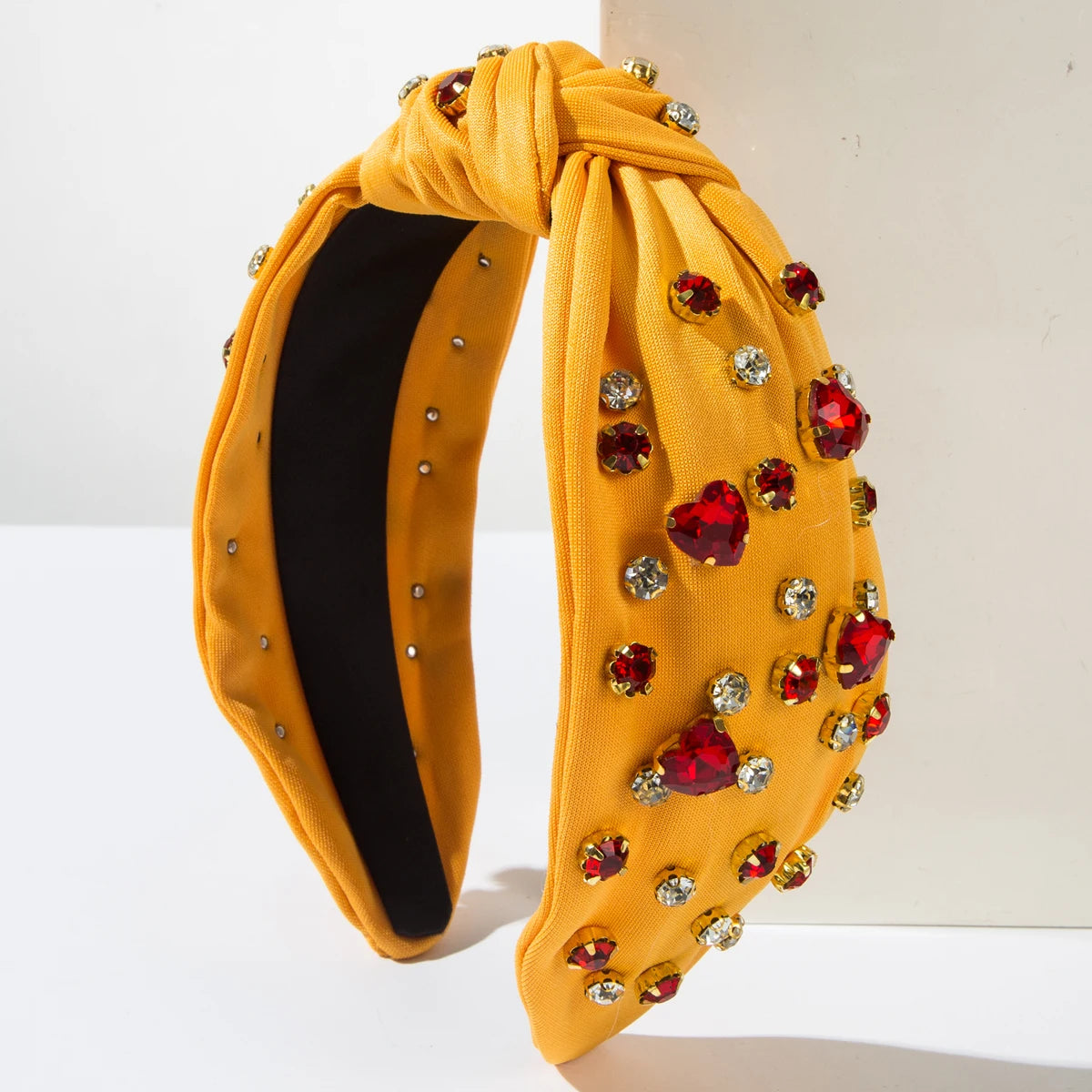 Amazon's New Valentine's Day Headband Korean Version Fashionable Nail Drill Heart-shaped Glass Diamond Decoration Sweet Headband