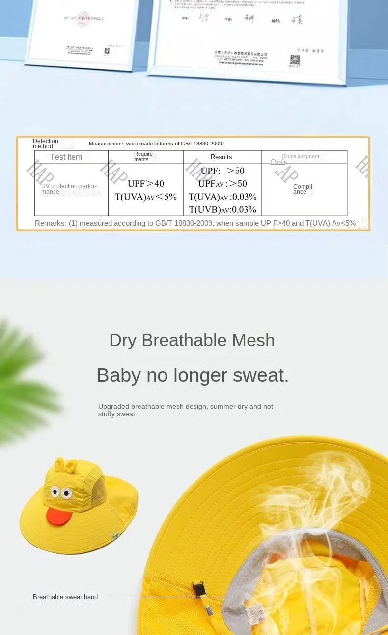 Kid Hat Summer Cap UV Protection Hats Beach Hats Large Brim Fisherman Hats