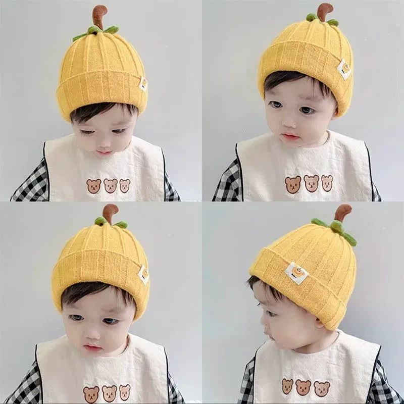 Winter Baby Hat Knitted Warm Soft Boys Girls Beanies Toddler Korean Ins Cute Solid Autumn Outdoor Kids Unisex Cap
