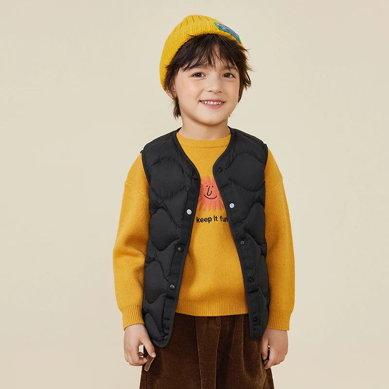 Mini Bala Kids Down Vest Winter Reversible Duck Down Waterproof Windproof Warm Lightweight for Outdoor Activities Macaron Color