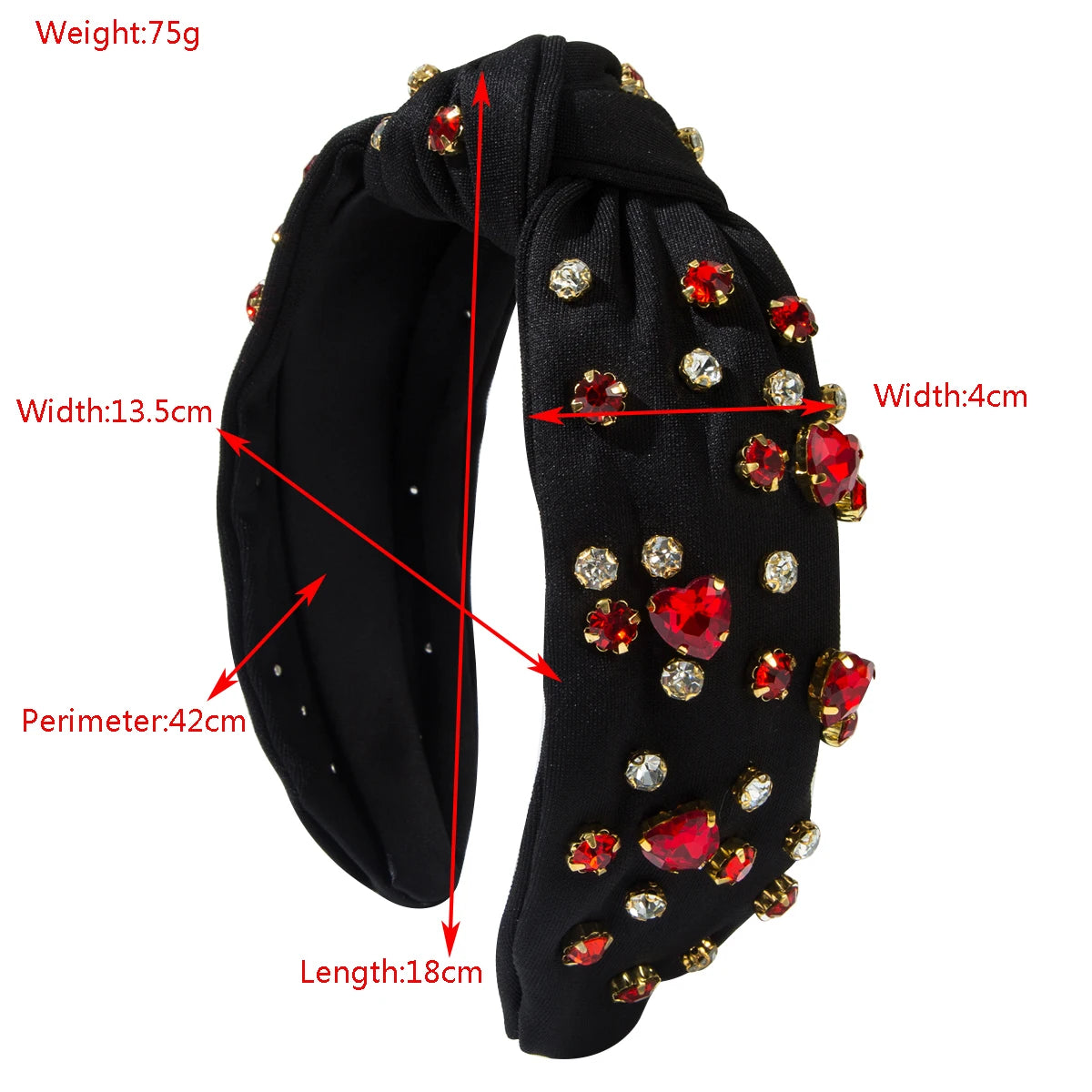 Amazon's New Valentine's Day Headband Korean Version Fashionable Nail Drill Heart-shaped Glass Diamond Decoration Sweet Headband