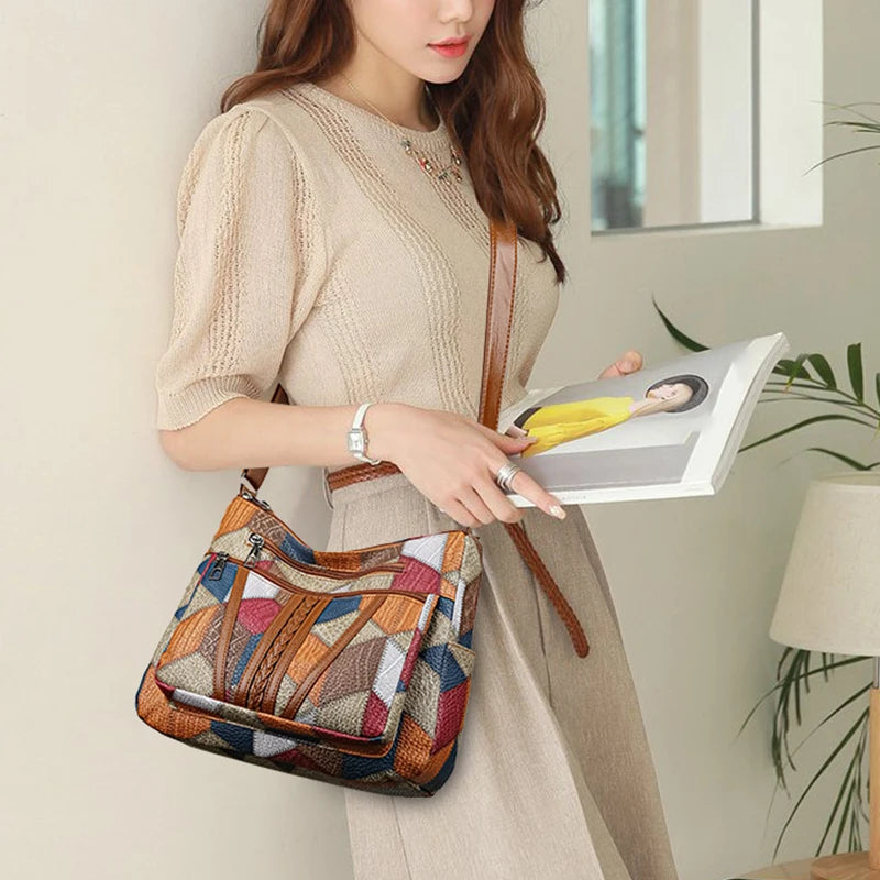 Women's Elegant Vintage Crossbody Bag Trendy Hand Bag Fashion Multi-pockets Shoulder Bag All-match Retro Crossbody Bag for Daily use