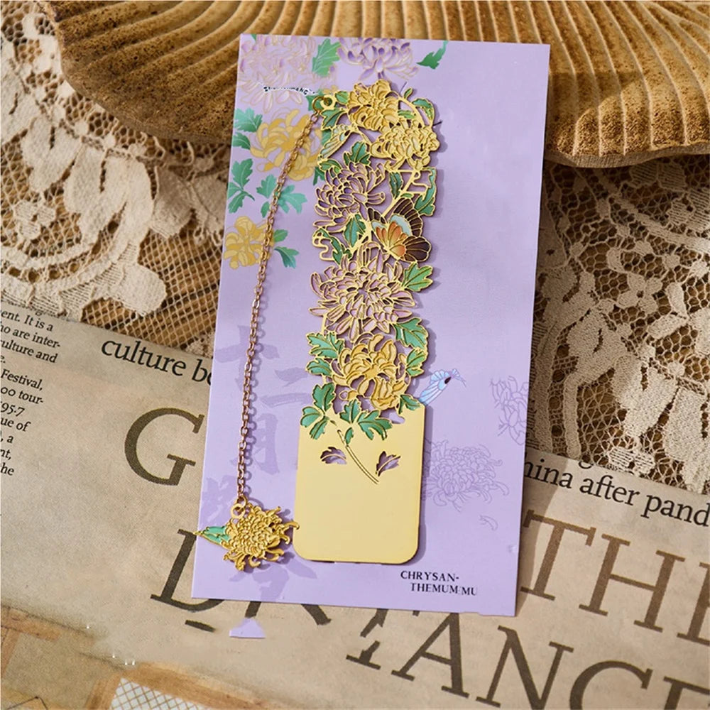 Retro Chinese Metal Hollow Bookmarks Creative Out Bookmark Book Clip Student Stationery School Office Supply New Year Gift