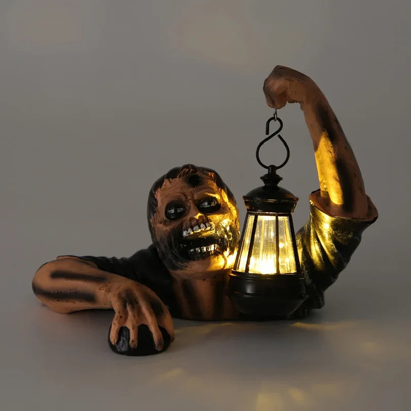 Halloween Zombie Spooky Lantern Decor Scary Garden Statue Outdoor Holiday Party Craft Decor Supplies Haunted House Horror Props
