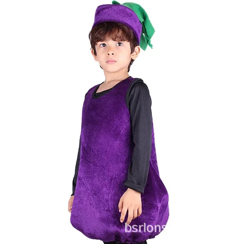 Halloween Kids Girls Boys Children Fruit Vegetable Costume Watermelon Strawberry Banana Tomato Outfit Cute Cosplay Party