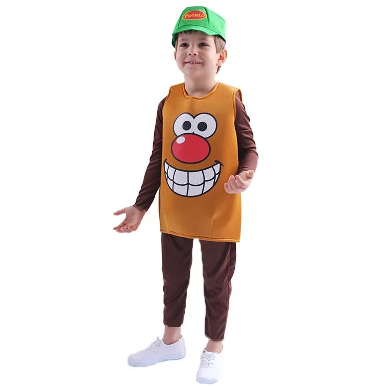 Halloween Kids Girls Boys Children Fruit Vegetable Costume Watermelon Strawberry Banana Tomato Outfit Cute Cosplay Party