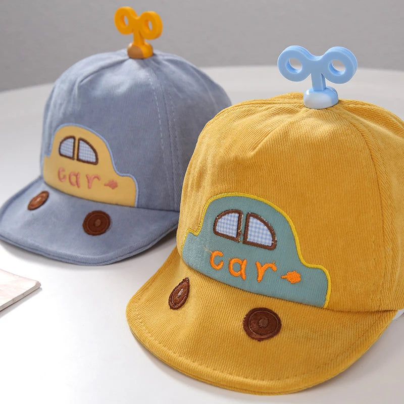 Spring Autumn Thick Cotton Children Duck Tongue Hat Cute Cartoon Car Baby Peaked Caps Boys Girls Fashion Baseball Hat Kids Visor