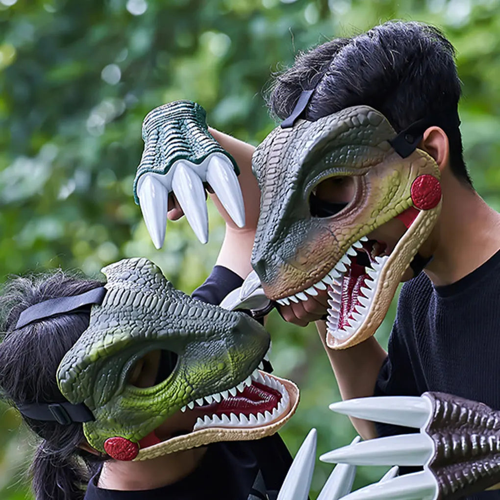 Funny Parties Dinosaur Mask With High Simulation Accuracy Costume Mask Halloween Dino Mask Cosplay Dark green