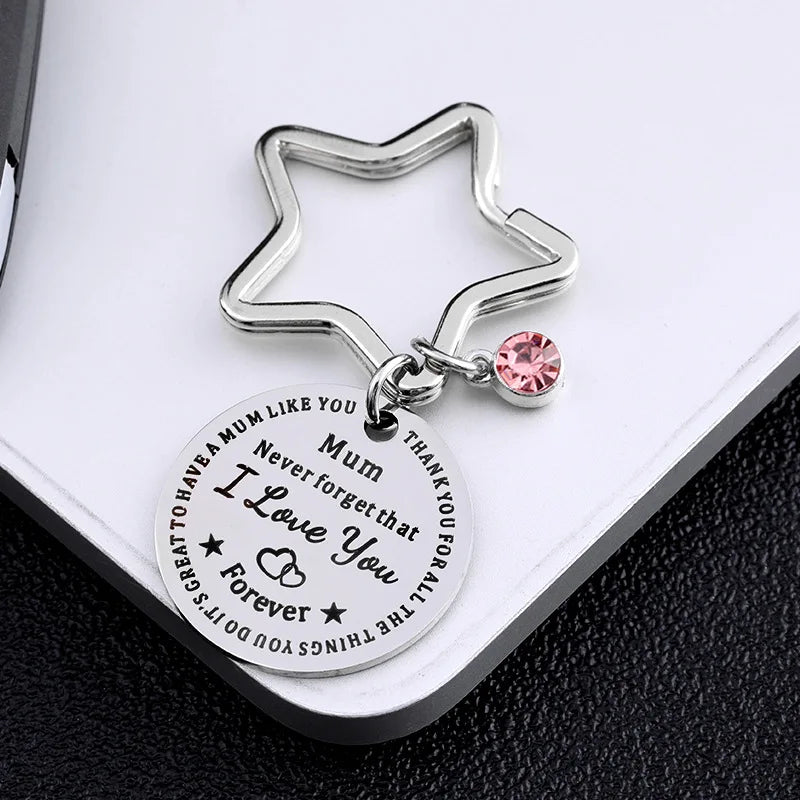 Mother's Day Mum Mother Daughter KeyChain Key Ring Stainless Steel Women Jewelry Accessories Fashion Pendant Gifts Forever
