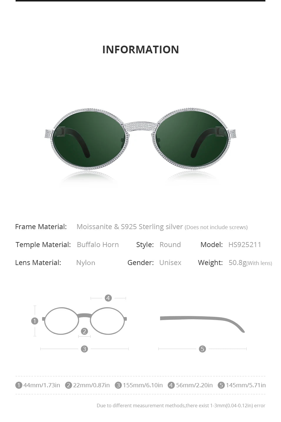 HEPIDEM High Quality Men Buffs Sunglasses Square Luxury Brand Design Diamond Sumptuous Sun Glasses Women Buffalo Horn Glasses