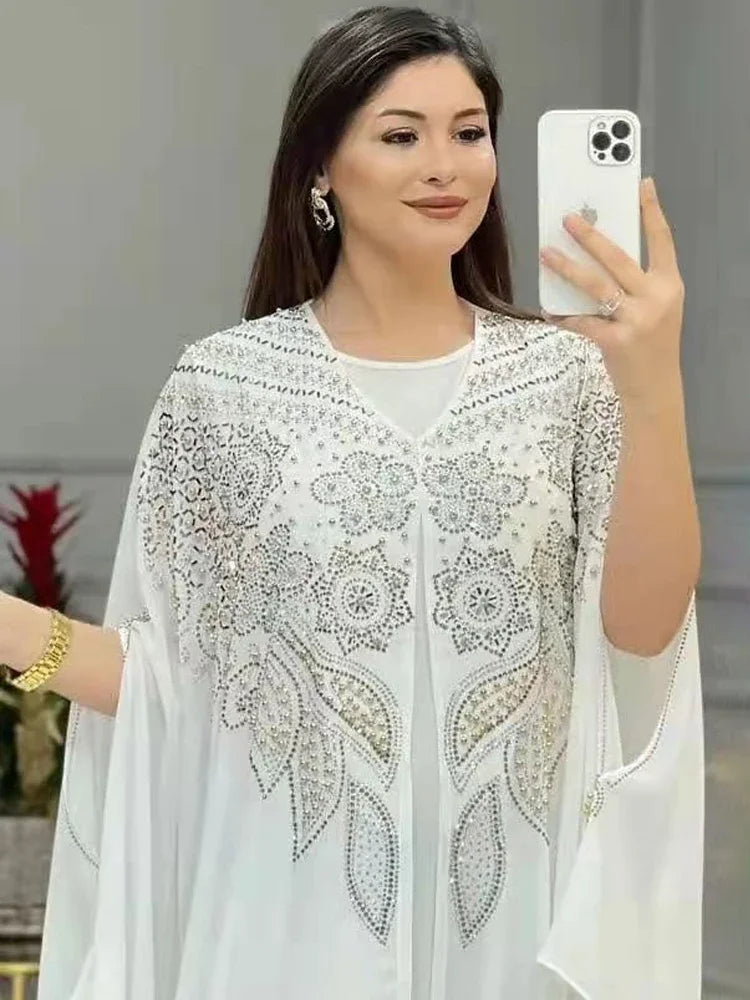 Abayas For Women Dubai Luxury Chiffon Boubou Muslim Fashion Dress Caftan Wedding Party Occasions Djellaba Femme