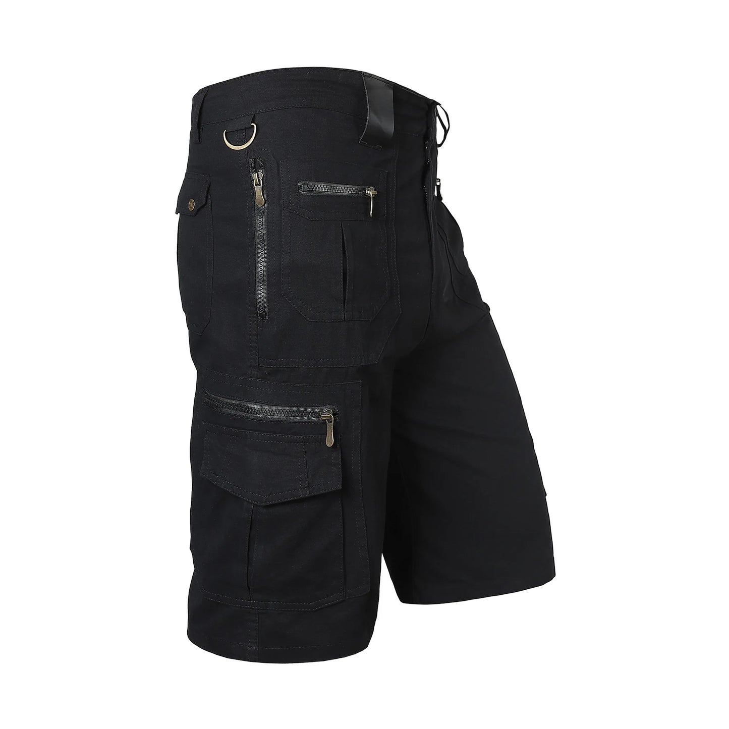 5XL Men Work Cargo Shorts Summer Pure Cotton Loose Straight Multi-pockets Casual Knee Length Hiking Sports Shorts Male Plus Size