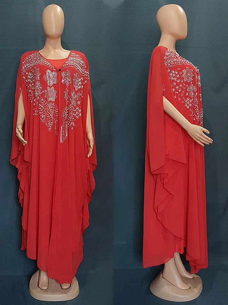 Abayas For Women Dubai Luxury Chiffon Boubou Muslim Fashion Dress Caftan Wedding Party Occasions Djellaba Femme