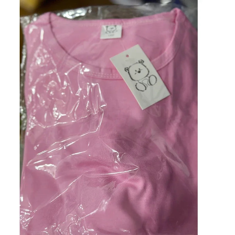 Labubu Birthday T Shirt Girl Short Sleeve Number Tees Cartoon Print Baby Cotton Tops Cute Toddler T-shirts Summer Kids Clothes