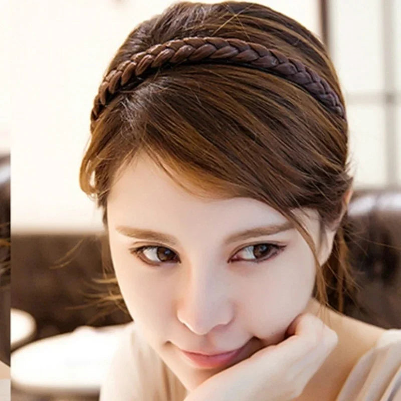 New Women Vintage Wig Headbands Braids Girls Style Hair Band Head Band Wig Hair Accessories Turbans for Women head band