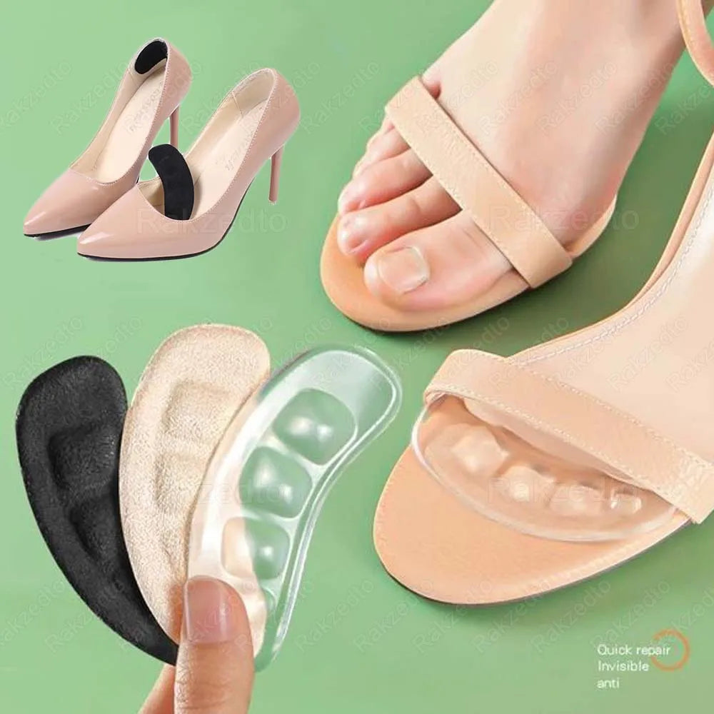 6pcs Anti-slip Shoe Pads Transparent Silicon Gel Insoles for Shoes Woman High Heels Sandals Non-Slip Pain Relief Heel Foot Pads