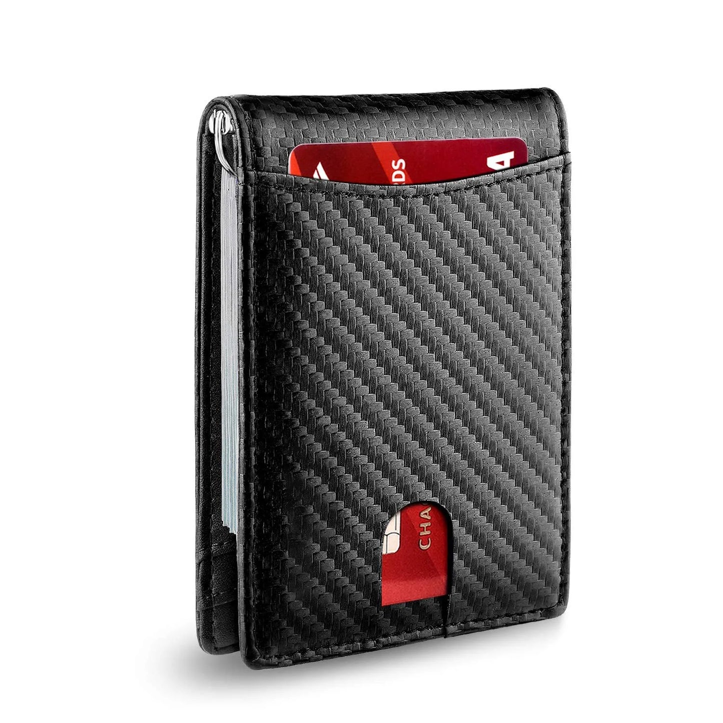 Slim Wallets for Men - Leather Money Clip Mens Wallet - RFID Blocking Front Pocket Bifold Wallet - Minimalist Credit Card Holder mon