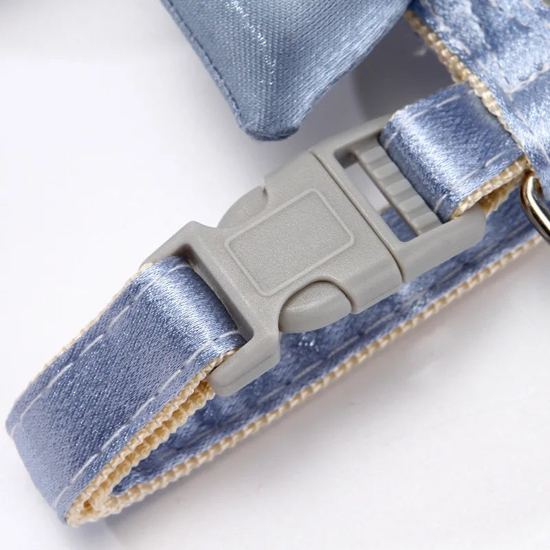 Cat Harness and Leash Adjustable Size Bling Harness with Bow Trim and Leash Rope To Keep Out Break Free Cat Walking for Cats