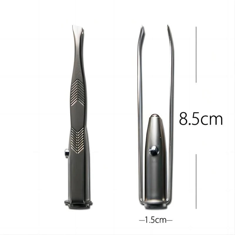 1pc Portable Stainless Steel Smart Design Eyebrow Hair Remove Tweezer With LED Light Makeup Tool - unique