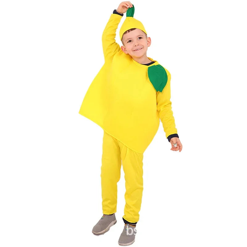 Halloween Kids Girls Boys Children Fruit Vegetable Costume Watermelon Strawberry Banana Tomato Outfit Cute Cosplay Party