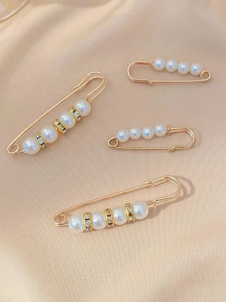 4PCS Waist Adjustment Uniform Clothing Extended Buckle And Waist Adjustment Buckle Pearl Broocated Fashion Decorative Accessorie clothes - unique