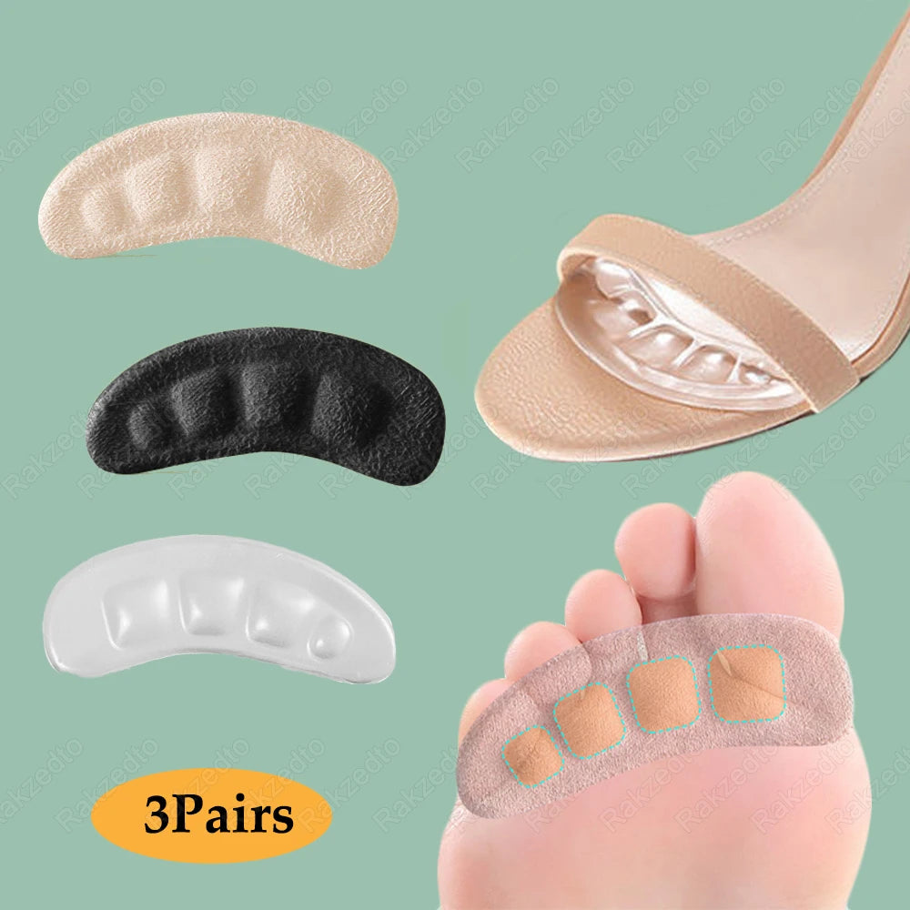 6pcs Anti-slip Shoe Pads Transparent Silicon Gel Insoles for Shoes Woman High Heels Sandals Non-Slip Pain Relief Heel Foot Pads
