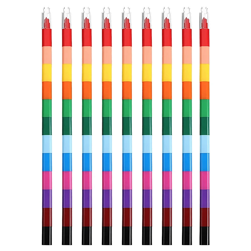 Stackable Crayons 12-Color Building Blocks Crayons Art DIY Drawing Graffiti Supplies Office School Stationery Students Gifts ZYF