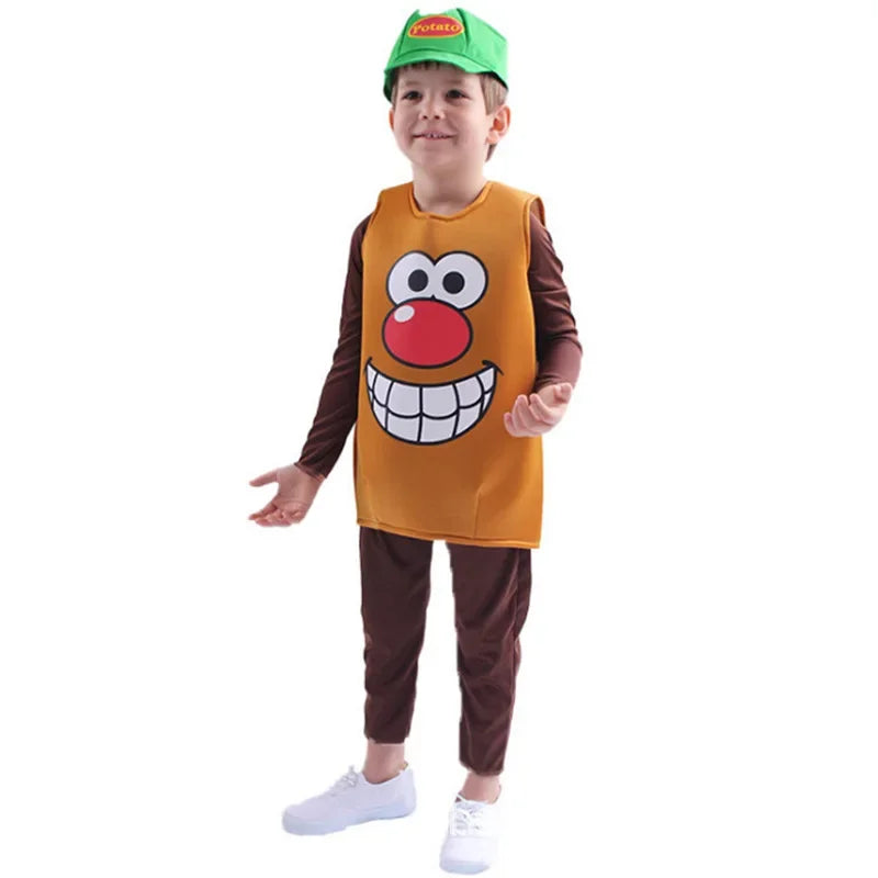Halloween Kids Girls Boys Children Fruit Vegetable Costume Watermelon Strawberry Banana Tomato Outfit Cute Cosplay Party