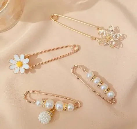 4PCS Waist Adjustment Uniform Clothing Extended Buckle And Waist Adjustment Buckle Pearl Broocated Fashion Decorative Accessorie clothes - unique