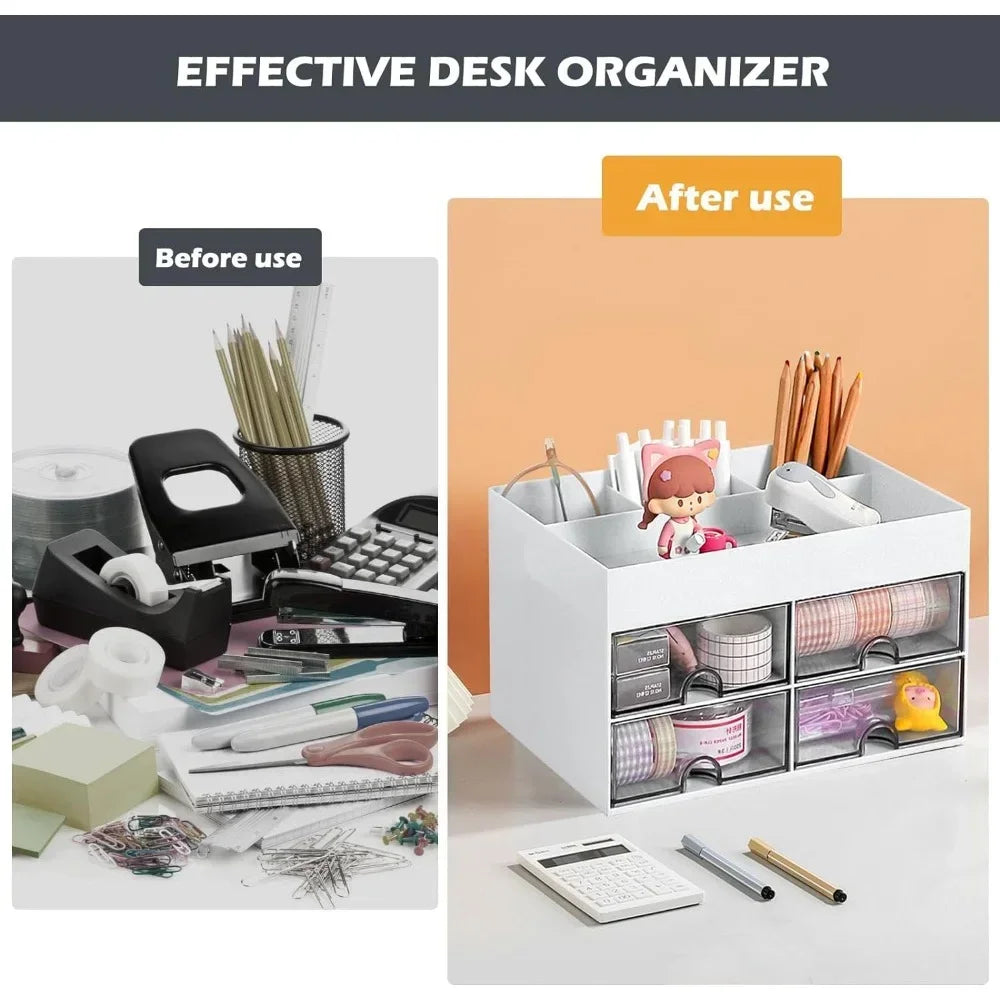Desktop pen holder, office desk, student desk, pen holder, simple, fashionable, creative, cartoon cute, transparent pen holder, office supplies