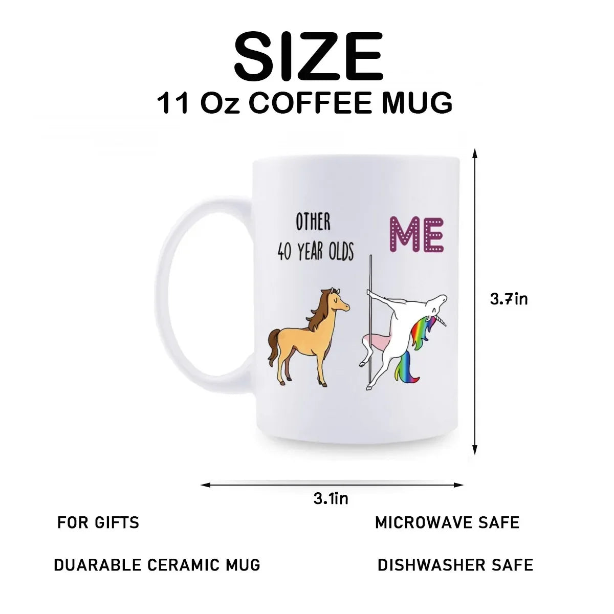40th Birthday Gifts for Women Funny Birthday Christmas Gifts Novelty Coffee Mugs 11 oz