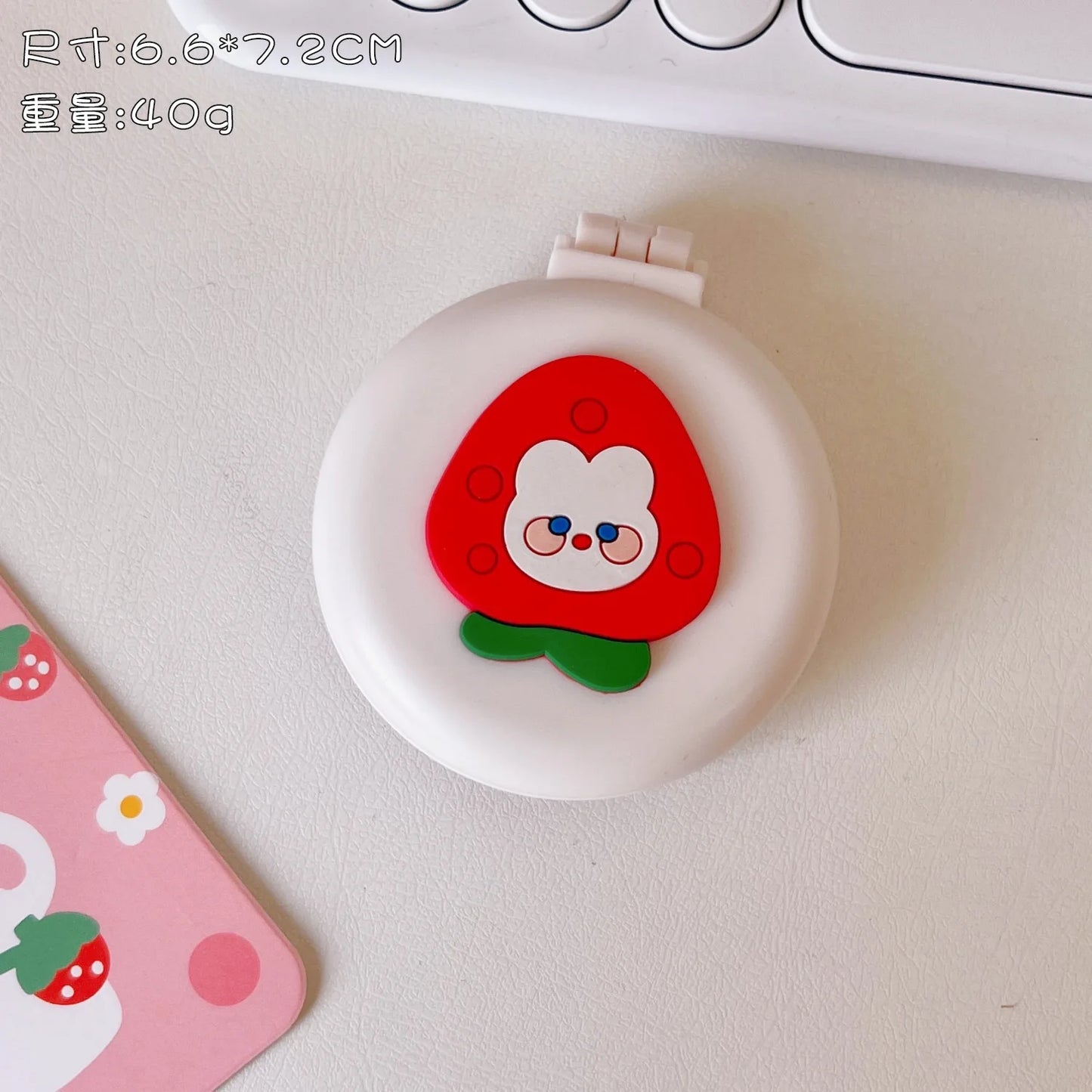 Mini Cute Foldable Head Massager Cartoon Air Bag Hair Comb Air Cushion Comb with Makeup Mirror Portable Hair Styling Comb Tools